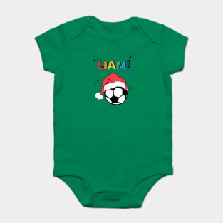 Liam Custom Request Personalized - Christmas Soccer Ball Baby Bodysuit